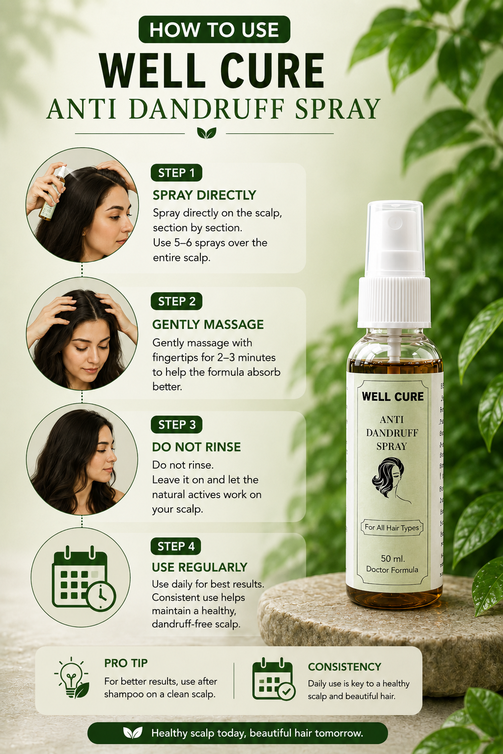 Well Cure Anti Dandruff Spray 50 ML