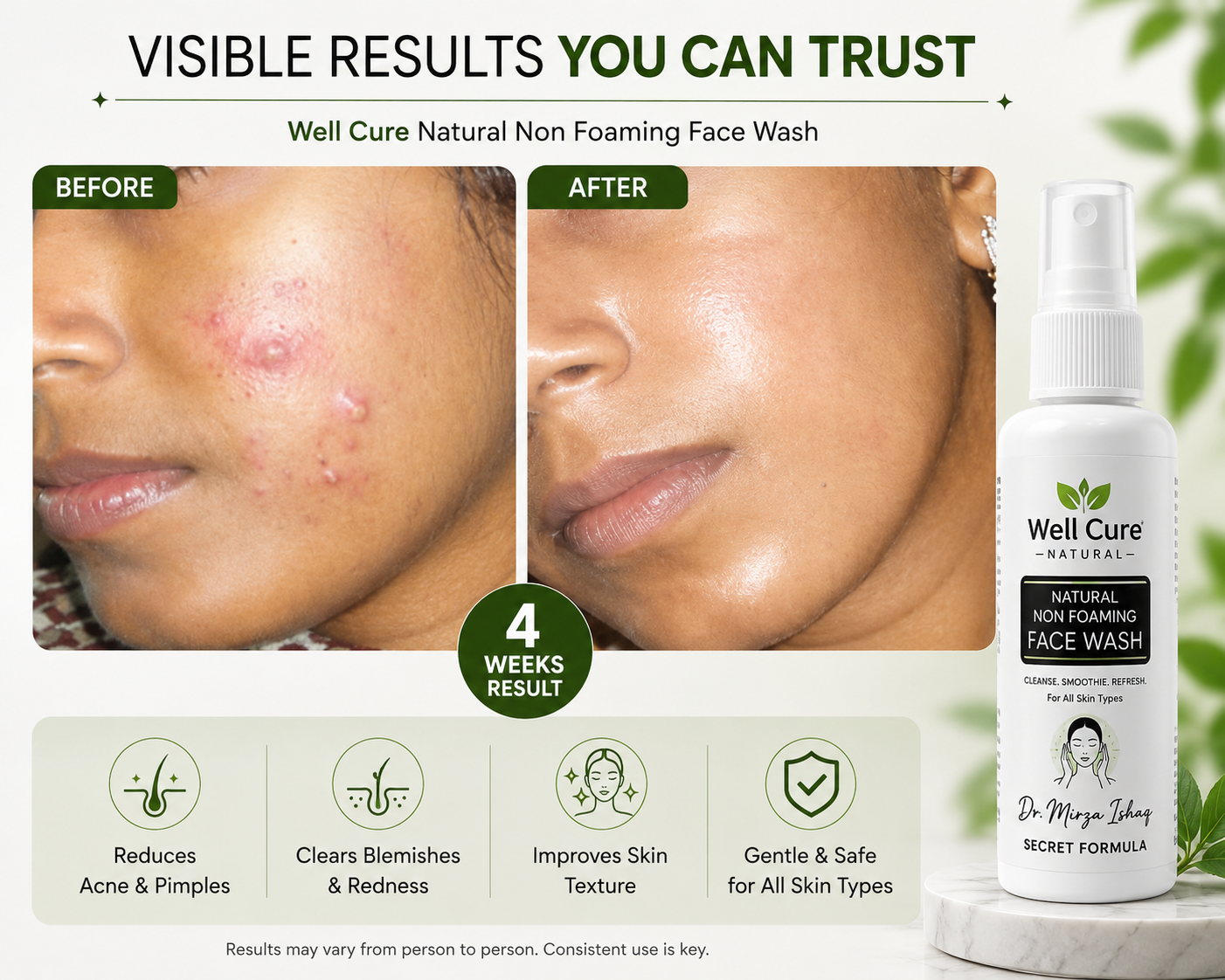 Well Cure Natural Non Foaming Face Wash