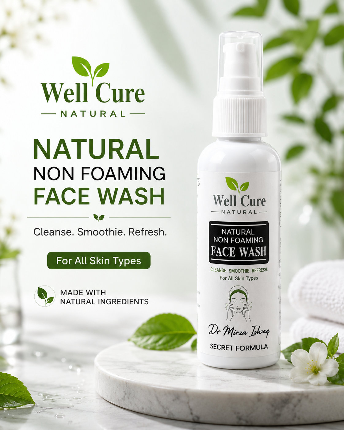 Well Cure Natural Non Foaming Face Wash