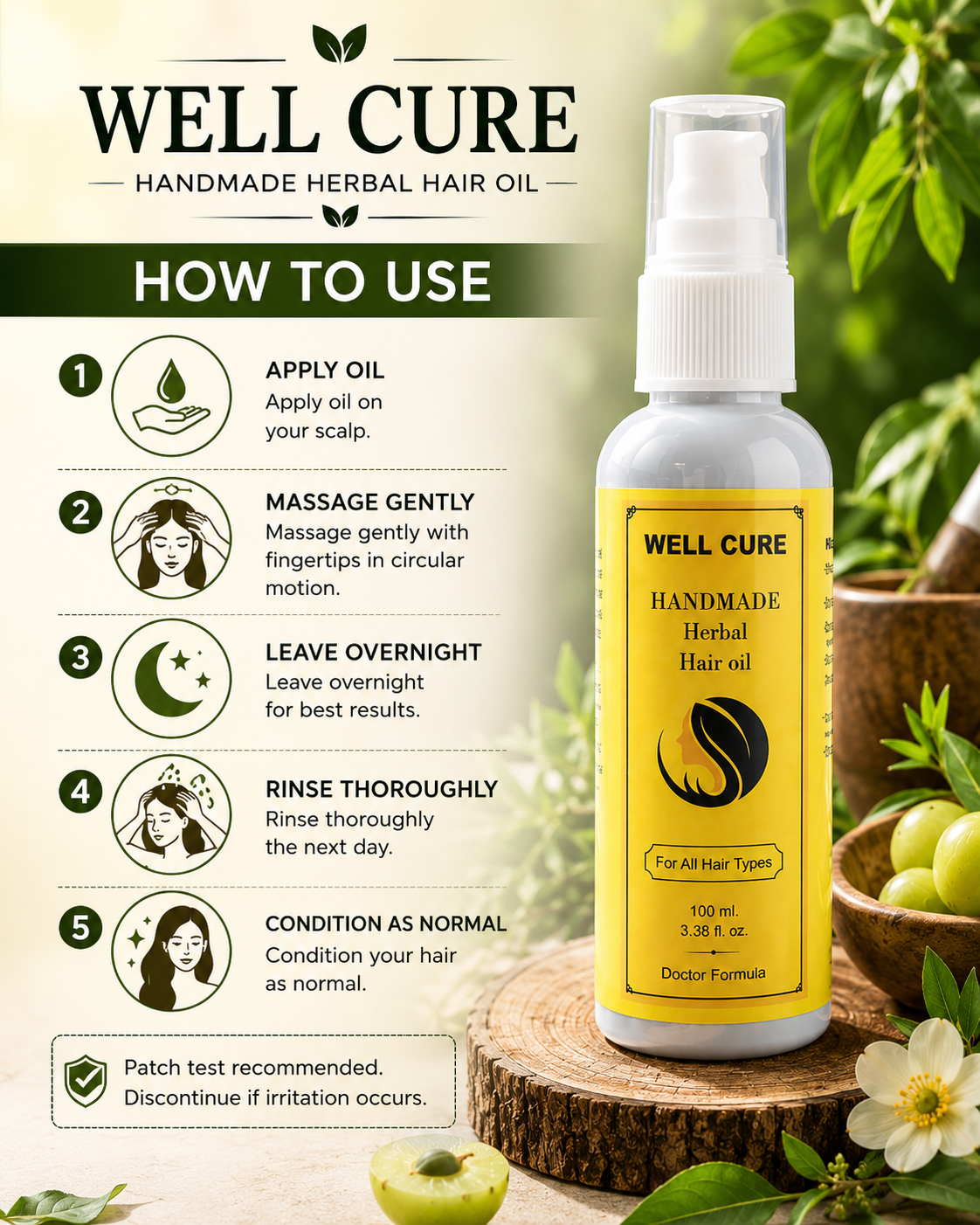 Well Cure Handmade Herbal Hair Oil