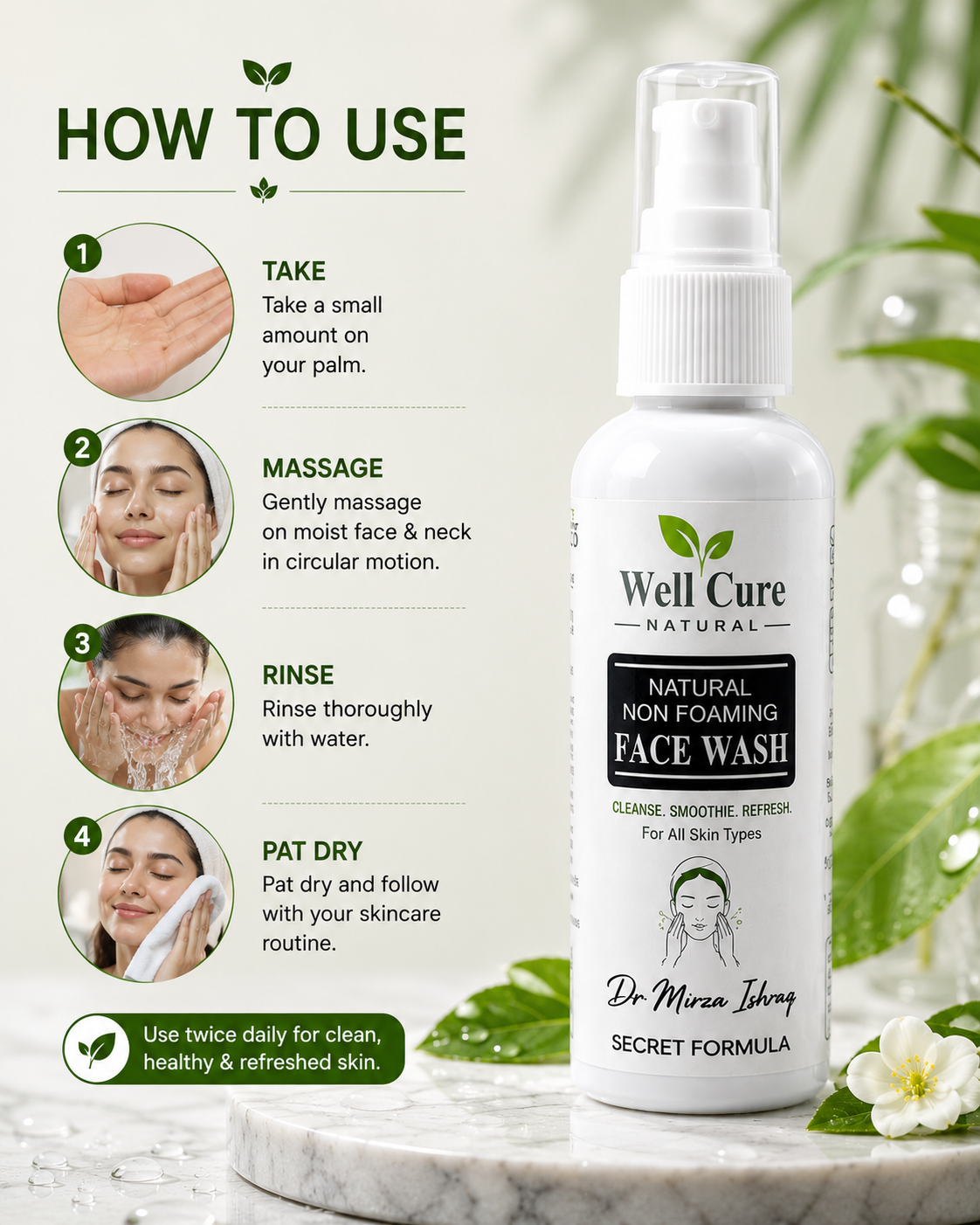 Well Cure Natural Non Foaming Face Wash