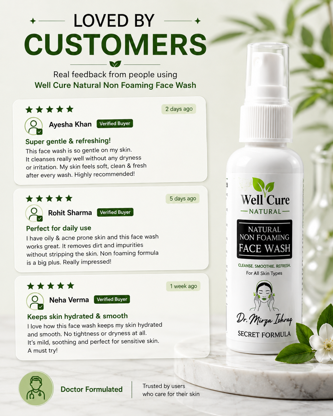 Well Cure Natural Non Foaming Face Wash